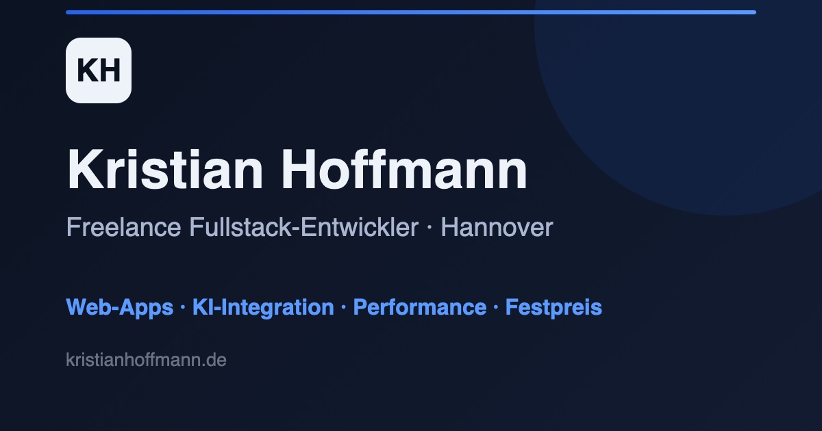 Kristian Hoffmann | Freelance Fullstack Developer & Web-Experte